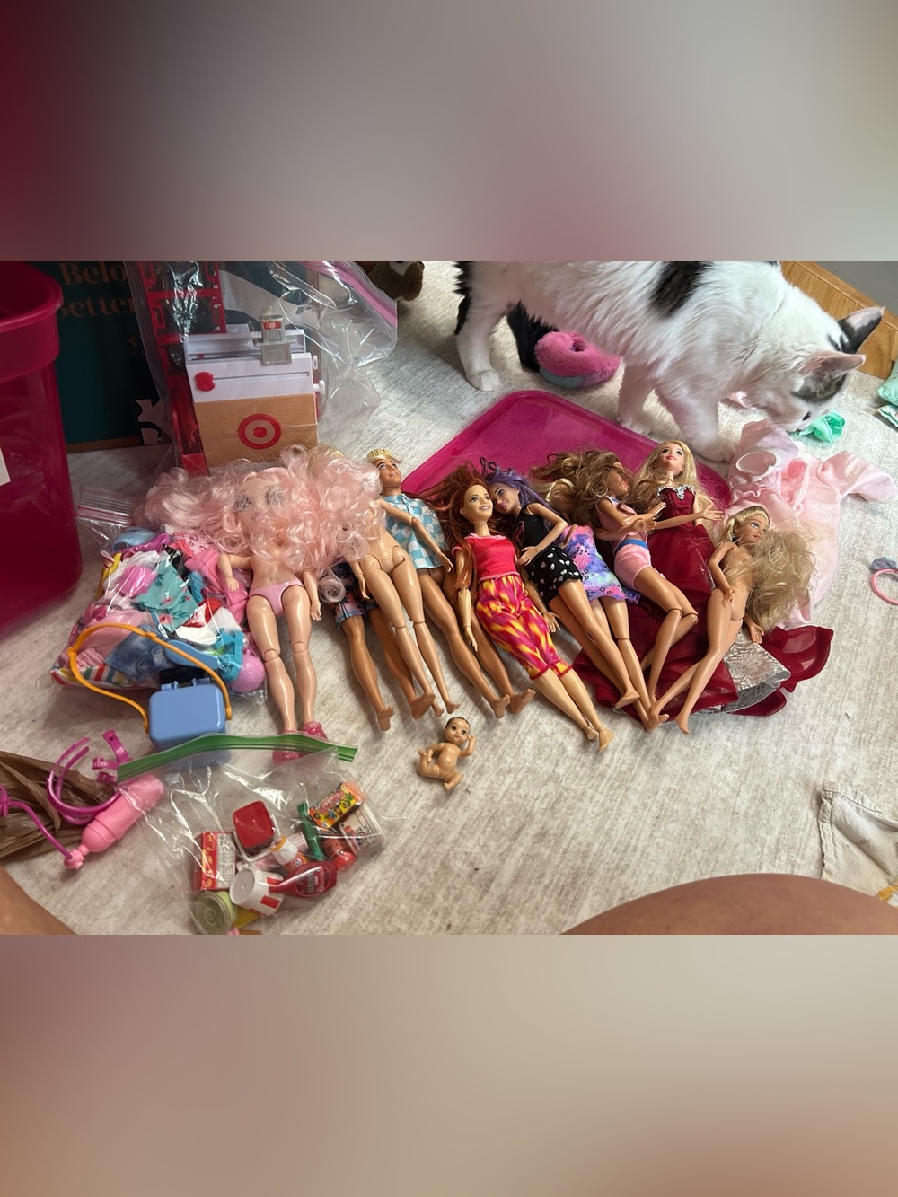 Barbie Dolls Lot - Pink, Purple, Blue & Multicolor Outfits